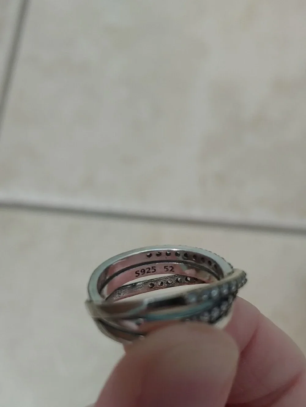Sterling Silver Interlaced Ring Women's Size 6